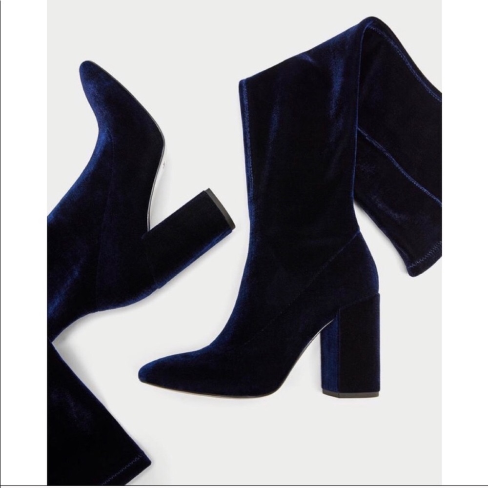 New Zara velvet over the knee boots